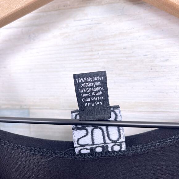 Clara Sun Woo Asymmetric Cold Shoulder Longline Blouse Black Womens Small - Picture 7 of 7